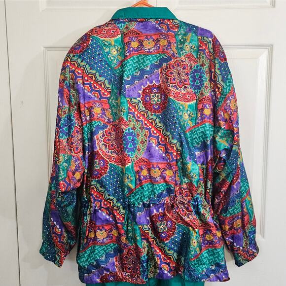 Lavon by Cheerful Corp 90s‎ NylonTrack Suit XL Cottage Resortwear Vintage - Picture 8 of 13